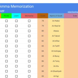 Juzz Amma Quran Memorization Tracker