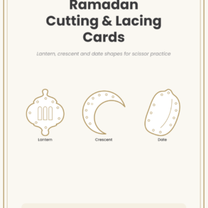 Ramadan Cutting & Lacing Cards Printable PDF