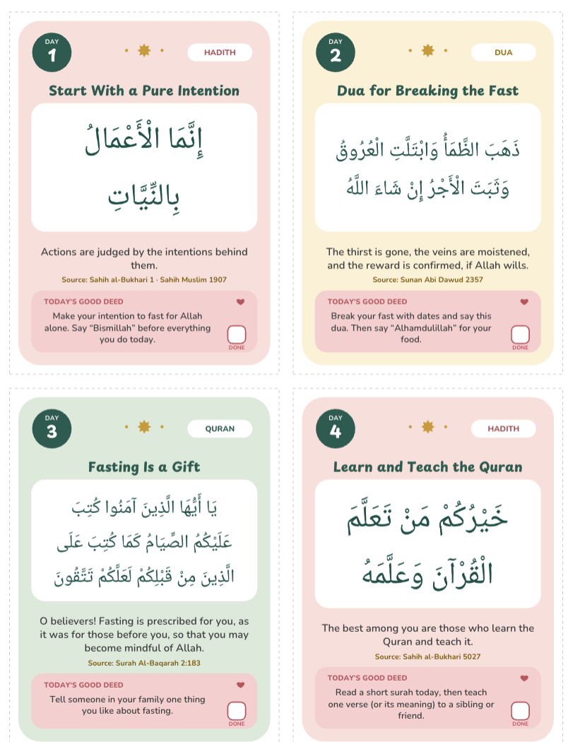 Printable Ramadan Cards for Kids